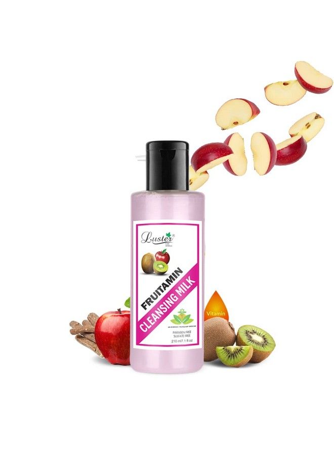 LUSTER Fruitamin Extra Care Cleansing Milk ; Enriched With Apple & Kiwi Extracts ; For Smooth Soft & Clean Skin ; Cleansing Milk For Face (Paraben & Sulfate Free) 210 Ml (Pack Of 4) - Image 3