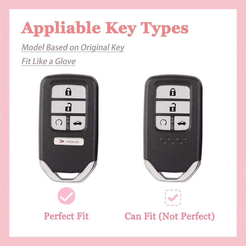 TECARATE For Honda Key Fob Cover - Soft Tpu Key Fob Case Shell Cover Holder For Honda Accord Civic Crv Pilot Odyssey Smart Key Keyless Remote Key - Image 2