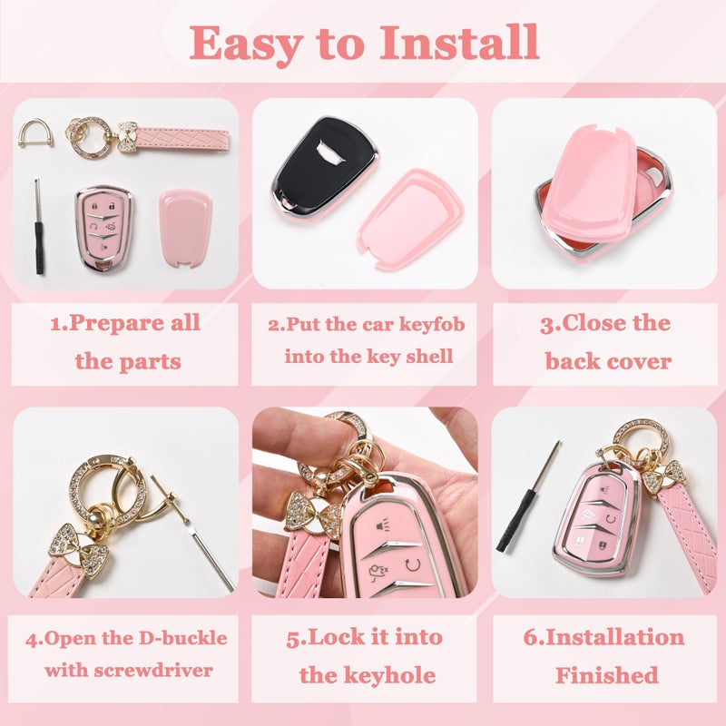 TECARATE For Honda Key Fob Cover - Soft Tpu Key Fob Case Shell Cover Holder For Honda Accord Civic Crv Pilot Odyssey Smart Key Keyless Remote Key - Image 5