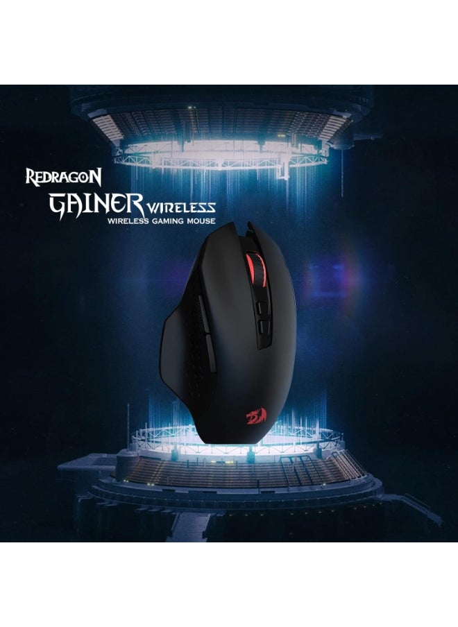 REDRAGON M656 Gainer Wireless Gaming Mouse, 4000 DPI 2.4Ghz Wireless Mouse w/ 5 DPI Levels, 7 Macro Buttons, Red LED Backlit & Pro Software/Drive Supported, for PC/Mac/Laptop  - Image 5