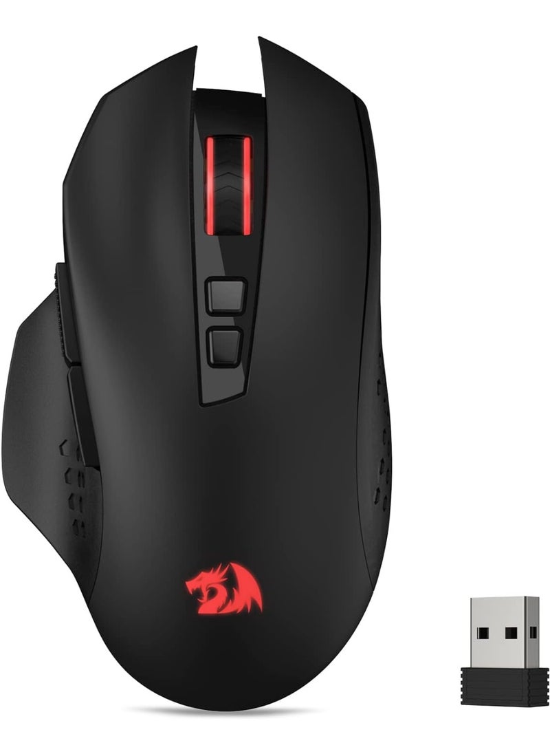 REDRAGON M656 Gainer Wireless Gaming Mouse, 4000 DPI 2.4Ghz Wireless Mouse w/ 5 DPI Levels, 7 Macro Buttons, Red LED Backlit & Pro Software/Drive Supported, for PC/Mac/Laptop  - Image 1