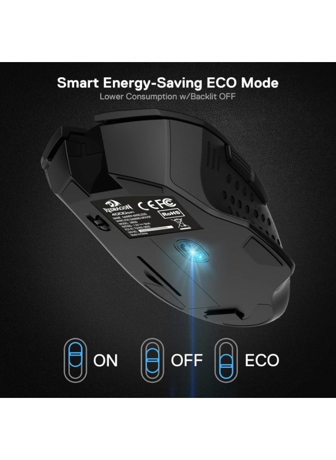 M656 Gainer Wireless Gaming Mouse, 4000 DPI 2.4Ghz Wireless Mouse w/ 5 DPI Levels, 7 Macro Buttons, Red LED Backlit & Pro Software/Drive Supported, for PC/Mac/Laptop