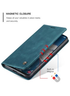 CaseMe For Samsung Galaxy S24 FE Cover, Soft PU Leather Shockproof Mobile Phone Wallet Case, Full Body Protective Flip Cover Magnetic Adsorption Back Cover  - Image 3