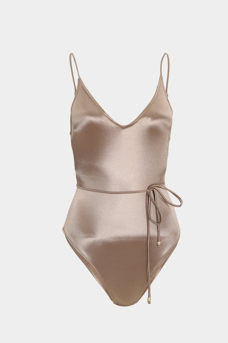 Açelya Okcu Azalea Okcu Premium Satin Coated Artemis Fitted Women's Swimsuit 
