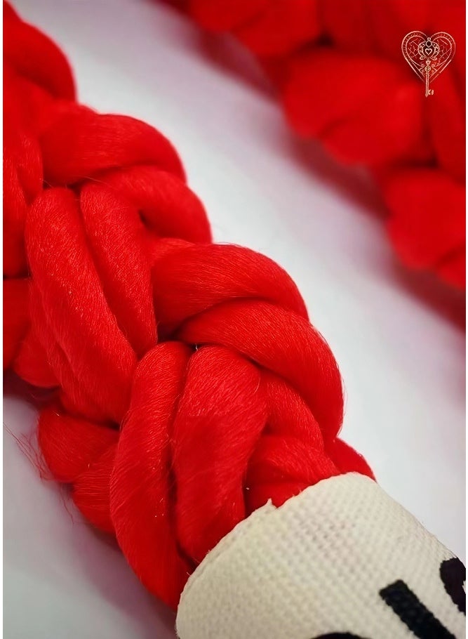 كيامور حبل معصم مضفر احمر  للهاتف مزوّد بملصقات قماشية ومشابك من سبائك معدنية سوداء غير لامعة – سوار يد أنيق ومتين مصنوع من باراكورد قوي، يشمل لسان تثبيت من السيليكون القوي أو الجلد لتوصيل حامل البطاقة بأمان، مثالي للاستخدام اليومي، السفر، المناسبات، ومنع سقوط الهاتف - Image 5