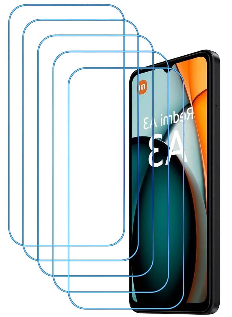 ACLIX 5 Pieces Antistatic ESD Dustproof Premium Quality High Definition Clear Tempered Glass Screen Protector Designed For Xiaomi Redmi A3 - Image 1