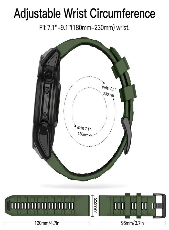 OVERSTEP Strap for Garmin Fenix 8 AMOLED 47 mm/Fenix 8 Solar 47 mm, Soft Silicone Replacement Strap for Garmin Epix Pro 47 mm/Fenix 7/Fenix 6/Fenix 5/Approach S60/S62, 22MM, Silicone - Image 4