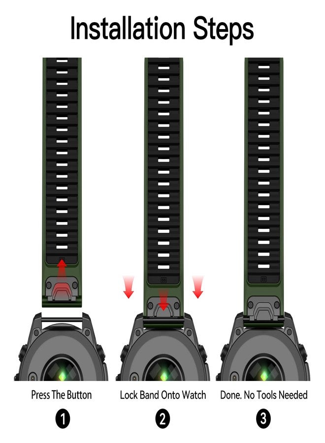 OVERSTEP Strap for Garmin Fenix 8 AMOLED 47 mm/Fenix 8 Solar 47 mm, Soft Silicone Replacement Strap for Garmin Epix Pro 47 mm/Fenix 7/Fenix 6/Fenix 5/Approach S60/S62, 22MM, Silicone - Image 5