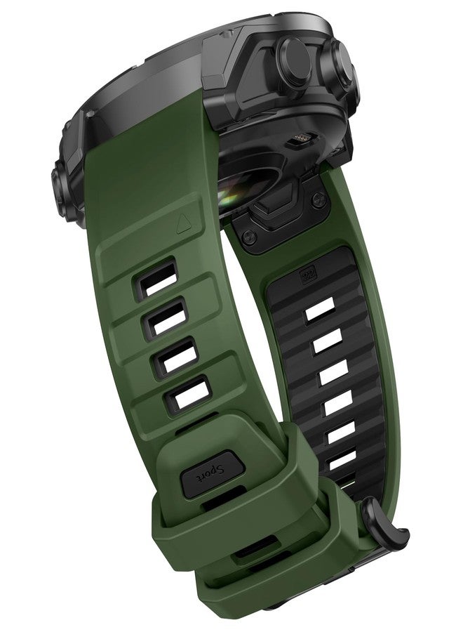 OVERSTEP Strap for Garmin Fenix 8 AMOLED 47 mm/Fenix 8 Solar 47 mm, Soft Silicone Replacement Strap for Garmin Epix Pro 47 mm/Fenix 7/Fenix 6/Fenix 5/Approach S60/S62, 22MM, Silicone - Image 1