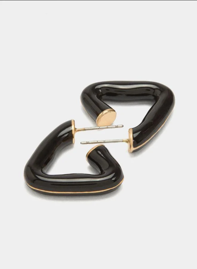 بارفوا أقراط حلقية مثلثة مع المينا