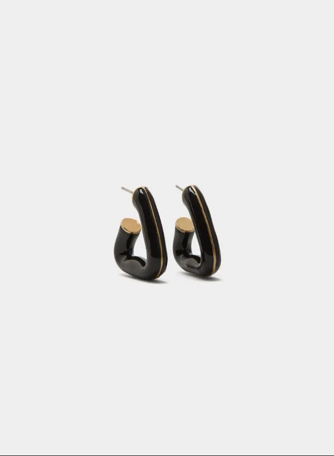 Parfois Brown Triangular hoop earrings with enamel for Women | Best Price UAE
