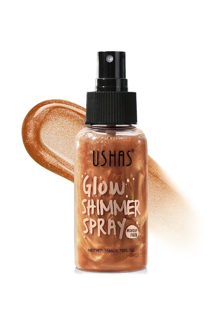 Ushas Glow Shimmer Spray - Shimmer Body Oil Liquid Easy to Push Away Natural Moisture Glitter Face Brightening Glow Pearl Highlighter Illuminator Shine Contouring Makeup for Face and Body #04 - Image 1