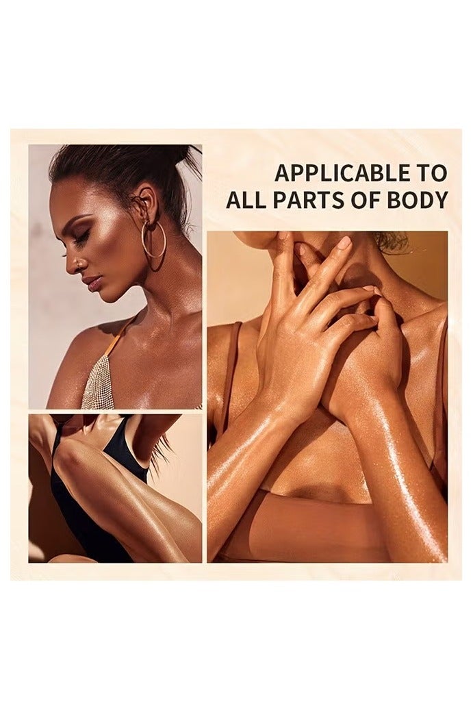 Ushas Glow Shimmer Spray - Shimmer Body Oil Liquid Easy to Push Away Natural Moisture Glitter Face Brightening Glow Pearl Highlighter Illuminator Shine Contouring Makeup for Face and Body #04 - Image 3