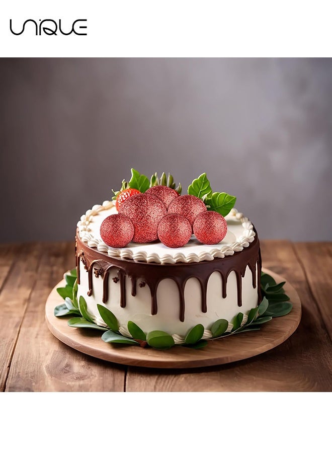 يونيك 20 قطعة من زينة الكرة توبر الكرة بالونات صغيرة كعكة توبر العصي كرات الذهب الأحمر لقطات الكيك كرات توبر كيك زينة كعكة لتزيين كعكة عيد الميلاد - Image 4