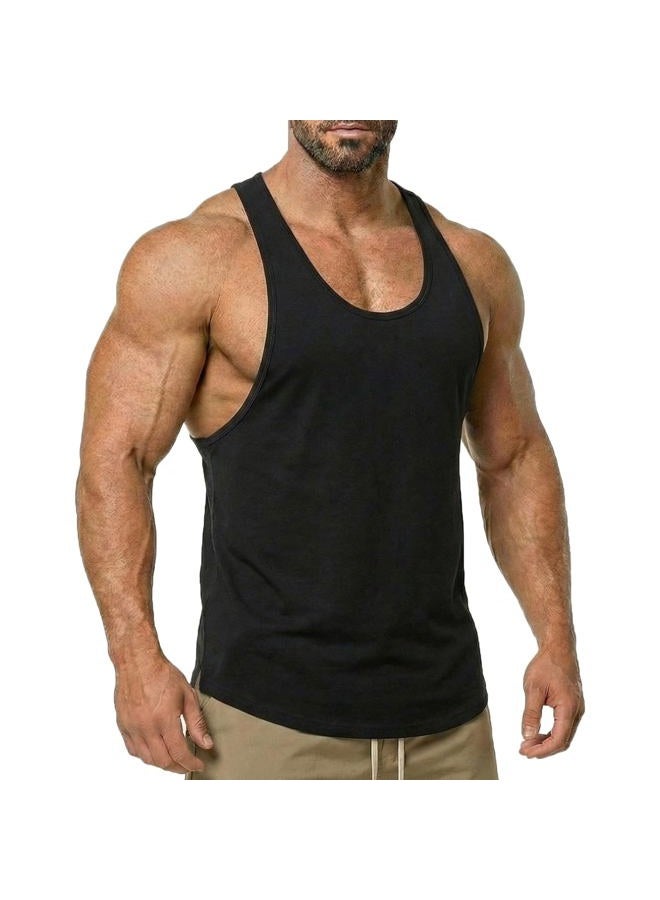 Magiftbox Men's Muscle Gym Workout Stringer Tank Tops Bodybuilding Fitness T-Shirts T01, Black, XL - Image 1
