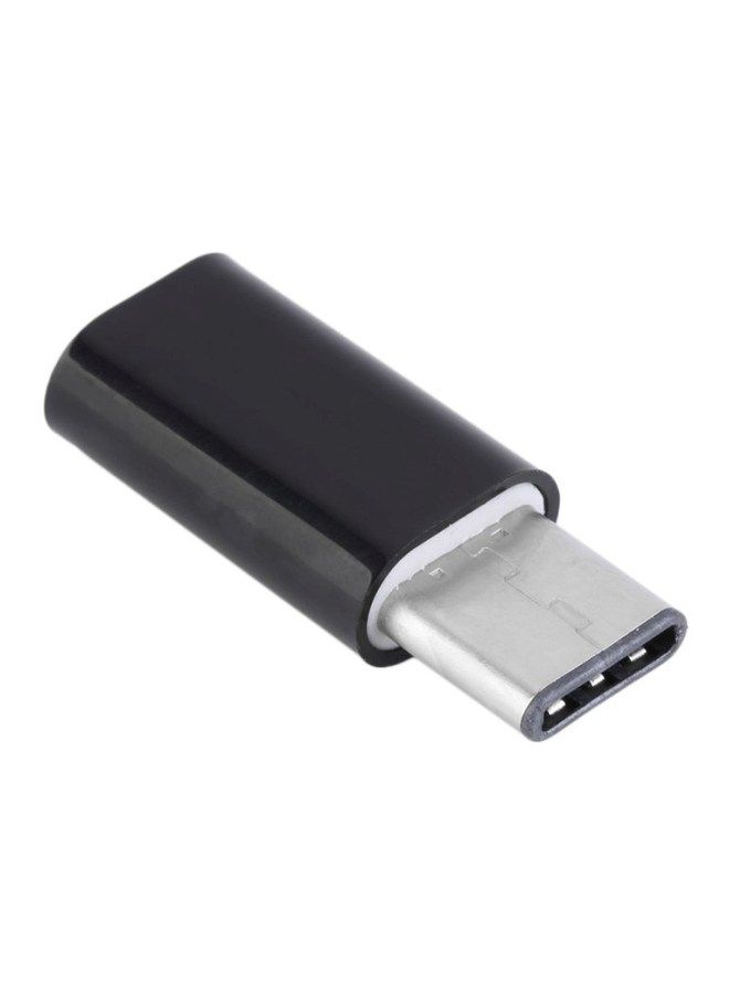 NIBEMINENT Type C Male To Micro USB Female Data Convertor Adapter Black/Silver - Image 1