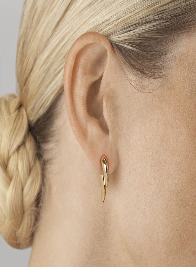LOYATA Spike Earrings Gold Huggie Hoop Diamond Cubic Zirconia 14K Gold Plated Dainty Small Simple Hypoallergenic Geometric Jewelry Gift for Women - Image 3