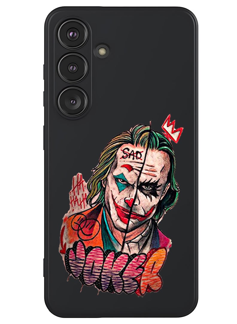 Theodor Protective Slim Fit Case Liquid Silicone Cover with Full Body Protection Anti-Scratch Shockproof Case For Samsung Galaxy S25 Plus (Black) - Joker - Image 1