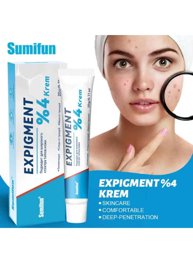 Sumifun كريم إكسبيغمنت 4% – تلاشي بقع العمر، الكلف وآثار حب الشباب (20 جرام) - Image 2