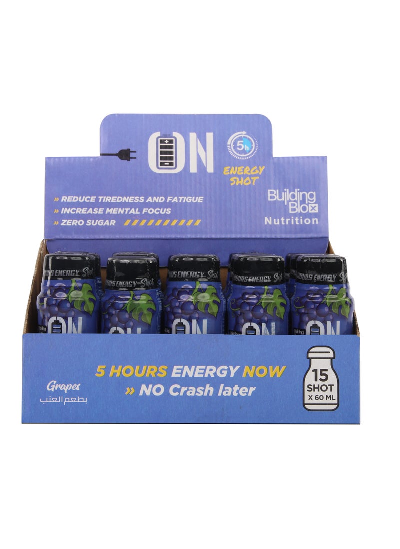 Building Blox ON Energy Shot -  Grapes  (Pack of 15 Servings)  - Image 1