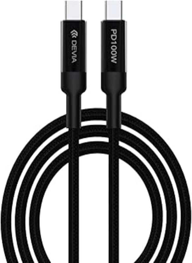 DEVIA MP-71-0 EC309 Extreme Speed 100W PD Type-C Fast Cable, 1.5 Meter Length, Black