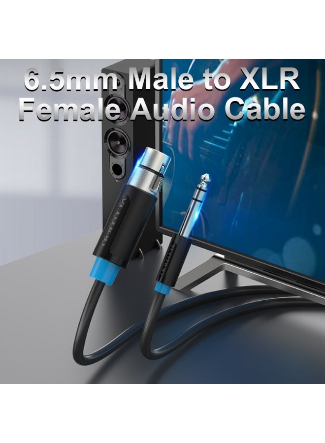 VENTION 6.5mm Male to XLR Female Audio Cable 1M Black Model - Image 2
