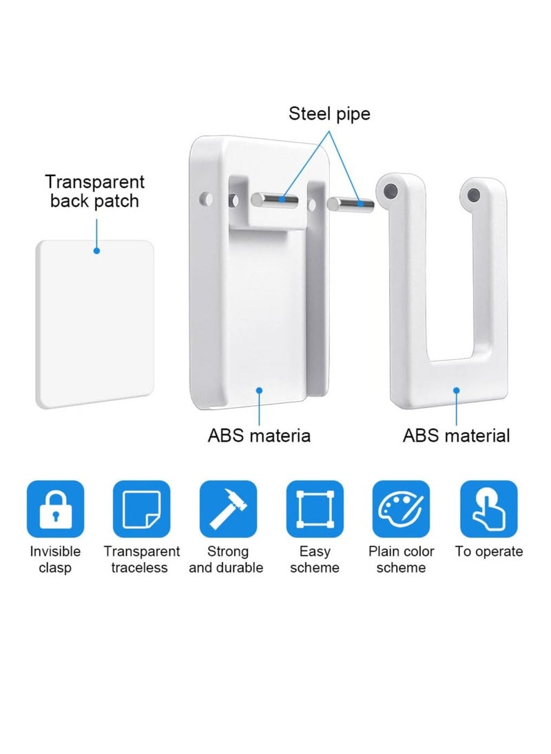 Excefore - Baby Sliding Door Locks, 4 Pcs Sliding Glass Door Child Lock, Sliding Closet Door Lock, Baby and Pets Proof Sliding Door, Keyless Child Safety Locks for Patios Door, Closet Door(White, S) - Image 1