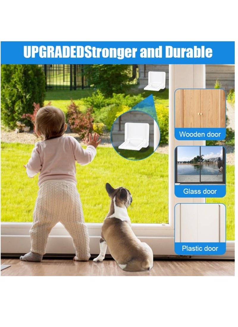 Excefore - Baby Sliding Door Locks, 4 Pcs Sliding Glass Door Child Lock, Sliding Closet Door Lock, Baby and Pets Proof Sliding Door, Keyless Child Safety Locks for Patios Door, Closet Door(White, S) - Image 1