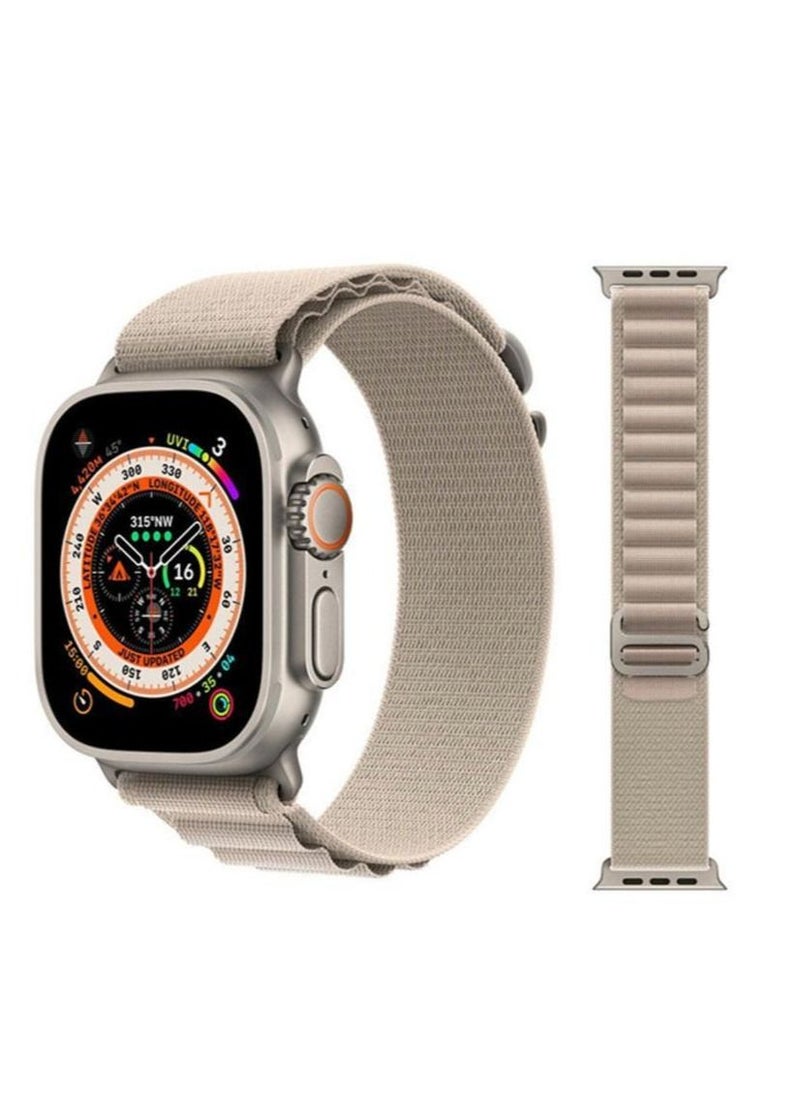 Generic - 3Pack for Apple Watch Alpine Loop Band 49mm/45mm/44mm Nylon Woven Sport Strap Compatible with iWatch Series 8/Ultra/7/SE/6/5/4/3/2/7 White/Green/Orange - Image 1