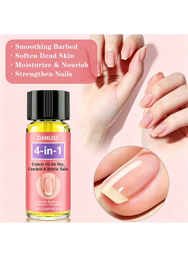 danliss 4-in-1 Cuticle Oil For Dry,Cracked & Brittle Nails,Smooths,Brightens,Moisturizes & Strengthens 15ml - Image 3