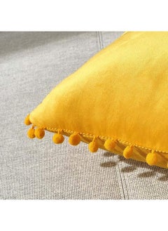 Generic 2 Pack Pillow Covers 18x18 Decorative Boho Throw Pillow Covers Smooth Soft Velvet Pompom Cushion Covers for Living Room Bedroom  - Image 4