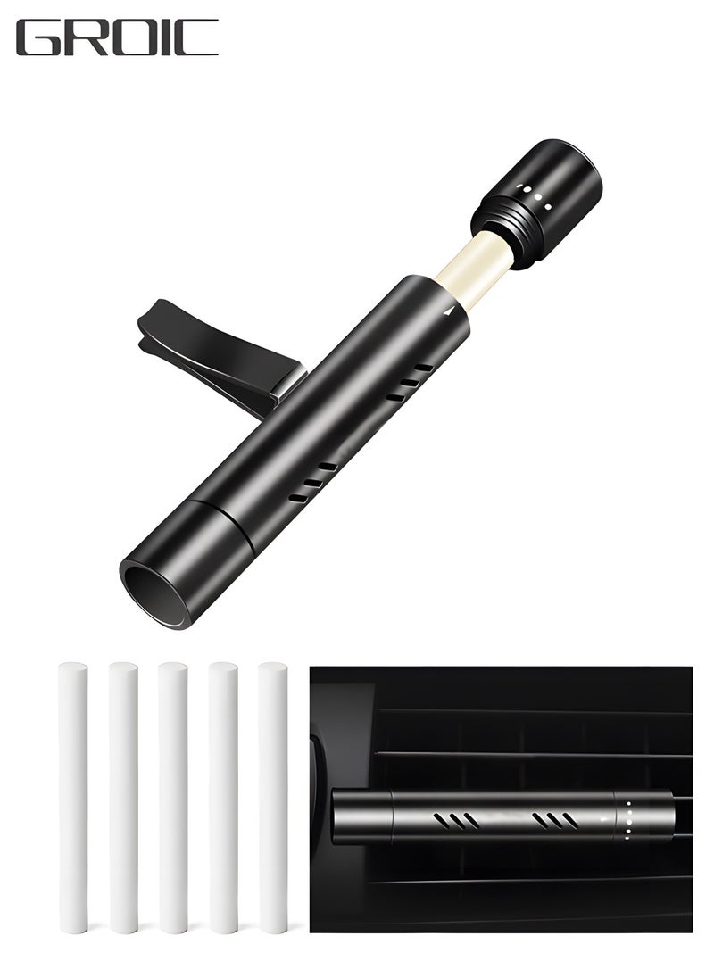 GROIC Car Vent Clip Cylindrical Essential Oil Car Diffuser Vent Clip with 5 Refill Sticks for Car, Office, Kitchen, Bathroom, Pet Houses,Car aromatherapy  - Image 1