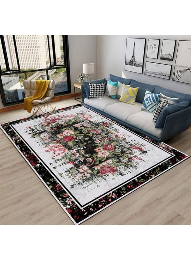 هندي منداله سجادة مطبوعة من القطن الشنيل – تصميمات كلاسيكية، حديثة، وفينتاج – قاعدة قماشية ناعمة، متوفرة بأحجام - Image 1