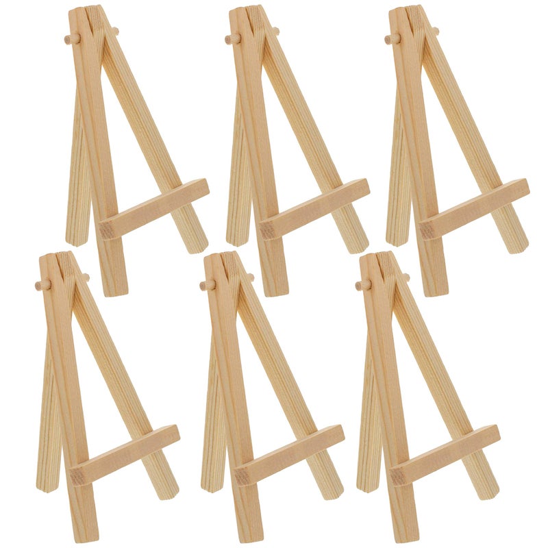 US Art Supply 8 High Small Natural Wooden Easel 6 Pack AFrame Canvas Stand Tripod Small Painting Easels Tabletop Easel for Painting Canvases Student Crafts Event Signs Photos