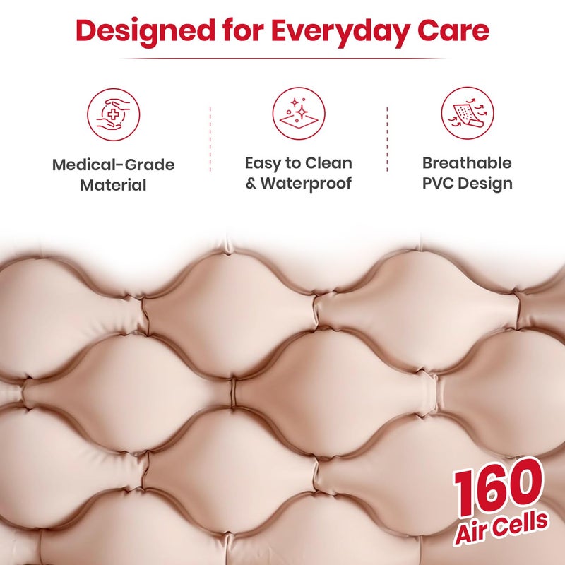 AGEasy (Max Group Polyvinyl Chloride (PVC) Air Mattress with Pump | Anti Bedsore Air Matteress | Anti Decubitus Airbed | Bubble Air Mattress for Patients Bed Sore (Brown) - Image 5