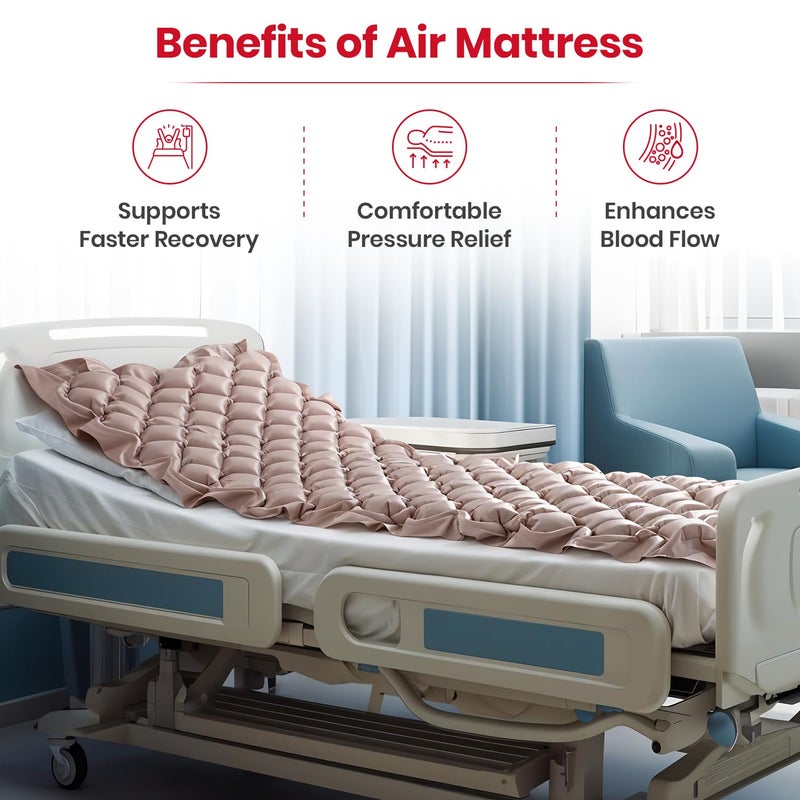 AGEasy (Max Group Polyvinyl Chloride (PVC) Air Mattress with Pump | Anti Bedsore Air Matteress | Anti Decubitus Airbed | Bubble Air Mattress for Patients Bed Sore (Brown) - Image 3