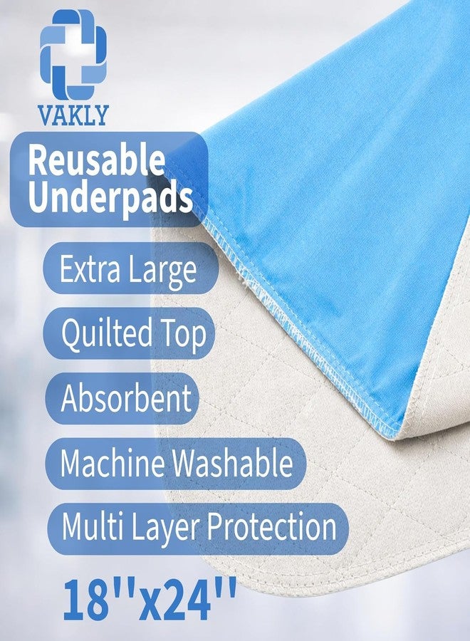 Vakly Reusable Underpad 18''x24'' Washable Bed Pad 4 Pack - Image 2