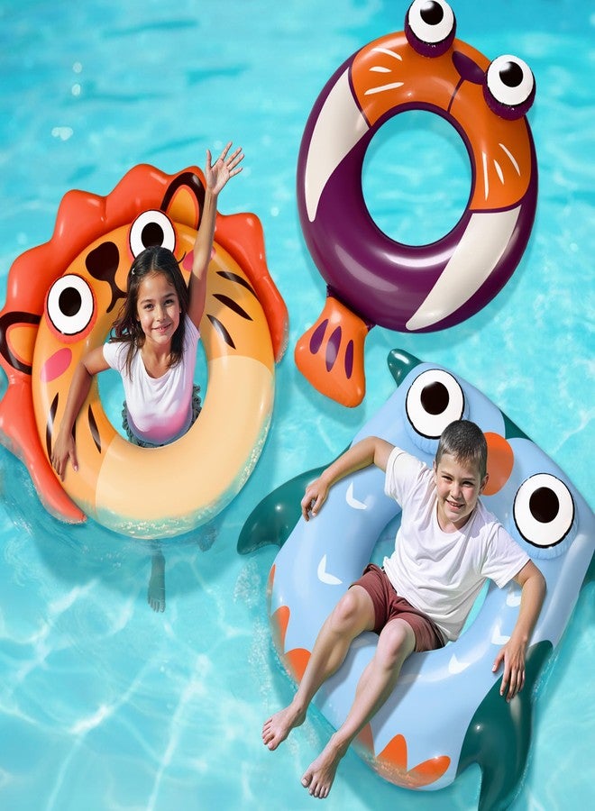 iPlay, iLearn Pool Wave Kids Swim Rings Pool Floats, Toddler Inflatable Animal Swimming Tube Floaties, Summer Outdoor Water Floating Toy, Family Party Gift 3 4 5 6 7 8 9 Year Old Boy Girl Children Teen - 3 Pack - Image 1