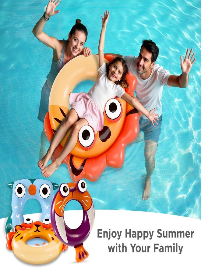 iPlay, iLearn Pool Wave Kids Swim Rings Pool Floats, Toddler Inflatable Animal Swimming Tube Floaties, Summer Outdoor Water Floating Toy, Family Party Gift 3 4 5 6 7 8 9 Year Old Boy Girl Children Teen - 3 Pack - Image 5
