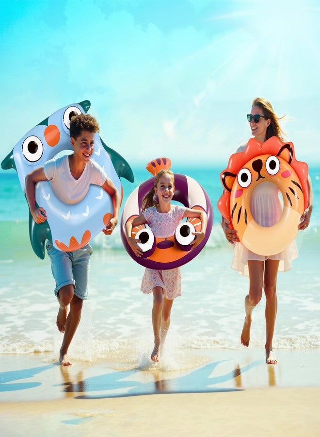 iPlay, iLearn Pool Wave Kids Swim Rings Pool Floats, Toddler Inflatable Animal Swimming Tube Floaties, Summer Outdoor Water Floating Toy, Family Party Gift 3 4 5 6 7 8 9 Year Old Boy Girl Children Teen - 3 Pack - Image 3