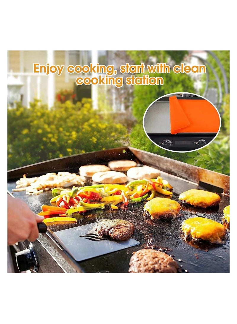 Captaintech Silicone Griddle Cover 36 Inch Griddle Mat for Blackstone, Heavy Duty Food Grade Silicone Griddle Mat, Protect the Grill All-year Round (Orange) - Image 2