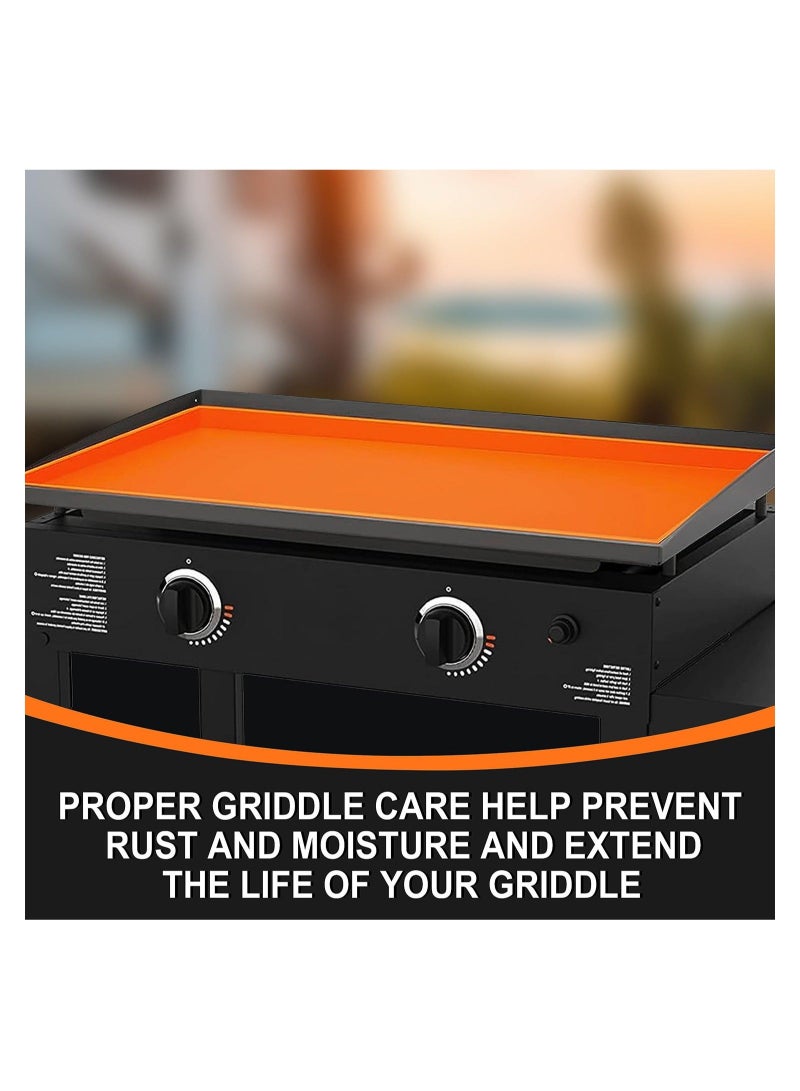 Captaintech Silicone Griddle Cover 36 Inch Griddle Mat for Blackstone, Heavy Duty Food Grade Silicone Griddle Mat, Protect the Grill All-year Round (Orange) - Image 3