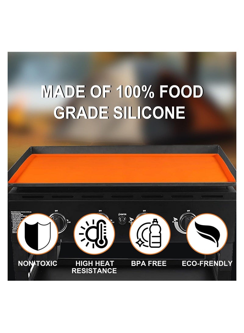 Captaintech Silicone Griddle Cover 36 Inch Griddle Mat for Blackstone, Heavy Duty Food Grade Silicone Griddle Mat, Protect the Grill All-year Round (Orange) - Image 5