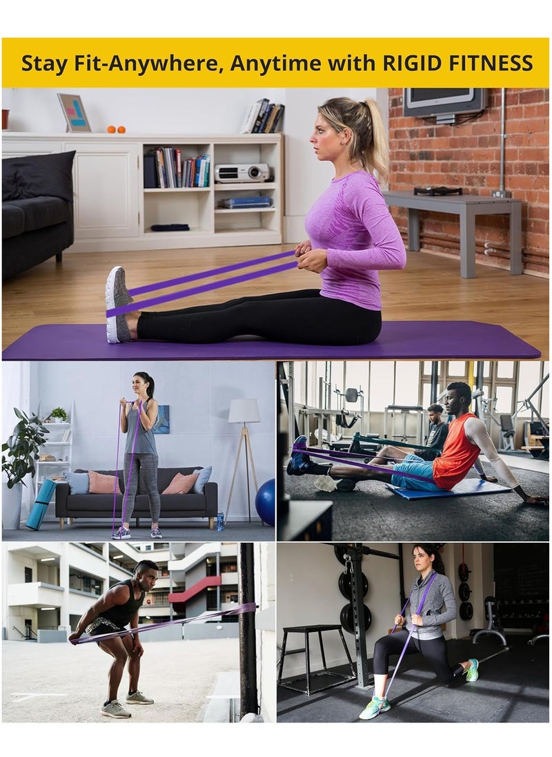 RIGID FITNESS - Single Resistance Band - Heavy Duty Rubber Band with Strong Resistance, Pull-Up Assistance Band, Stretching Workout, Bodybuilding, Home Exercise Band- Purple - Image 1