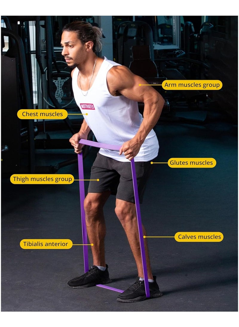 RIGID FITNESS - Single Resistance Band - Heavy Duty Rubber Band with Strong Resistance, Pull-Up Assistance Band, Stretching Workout, Bodybuilding, Home Exercise Band- Purple - Image 1