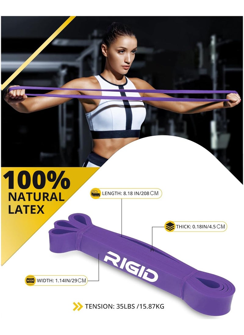 RIGID FITNESS - Single Resistance Band - Heavy Duty Rubber Band with Strong Resistance, Pull-Up Assistance Band, Stretching Workout, Bodybuilding, Home Exercise Band- Purple - Image 1