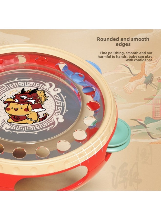 Table Game Toy National Dynasty Baby Hand Rattle Orff Tambourine For Newborn Babies Over 6 Months Educational Early Education-Color: Orff Hand Shake Rattle Drum