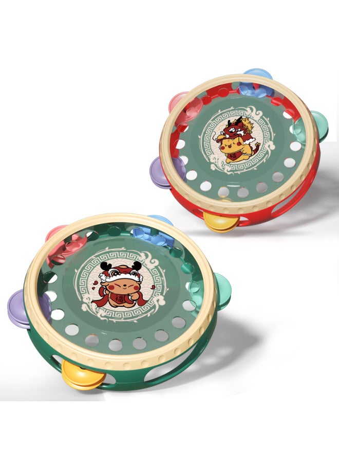 Table Game Toy National Dynasty Baby Hand Rattle Orff Tambourine For Newborn Babies Over 6 Months Educational Early Education-Color: Orff Hand Shake Rattle Drum