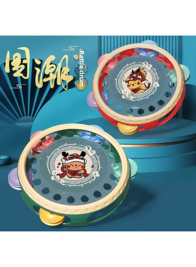 Table Game Toy National Dynasty Baby Hand Rattle Orff Tambourine For Newborn Babies Over 6 Months Educational Early Education-Color: Orff Hand Shake Rattle Drum