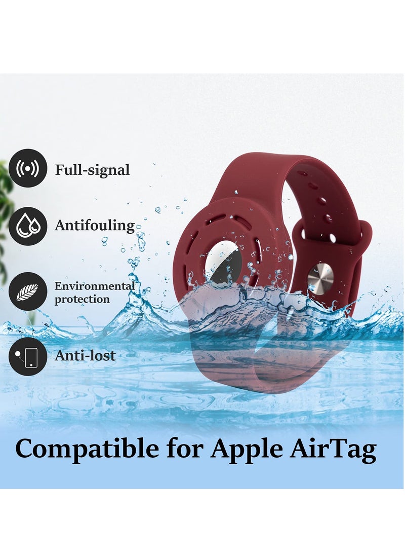 4 Pcs Kids Wristband Strap Compatible with Apple Airtag Case Bracelet Strap Watch Band, Silicone Adjustable Anti-Lost Protective Case for air tag GPS Tracker Finder Cover for Kids Children Old Man - Image 3